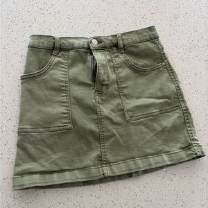 Olive Green Mini Skirt